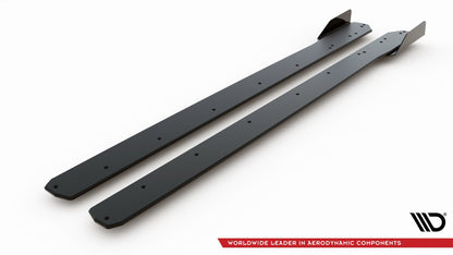 Maxton Robuste Racing Seitenschweller Ansatz für für + Flaps Ford Focus ST / ST-Line Mk4 schwarz Hochglanz