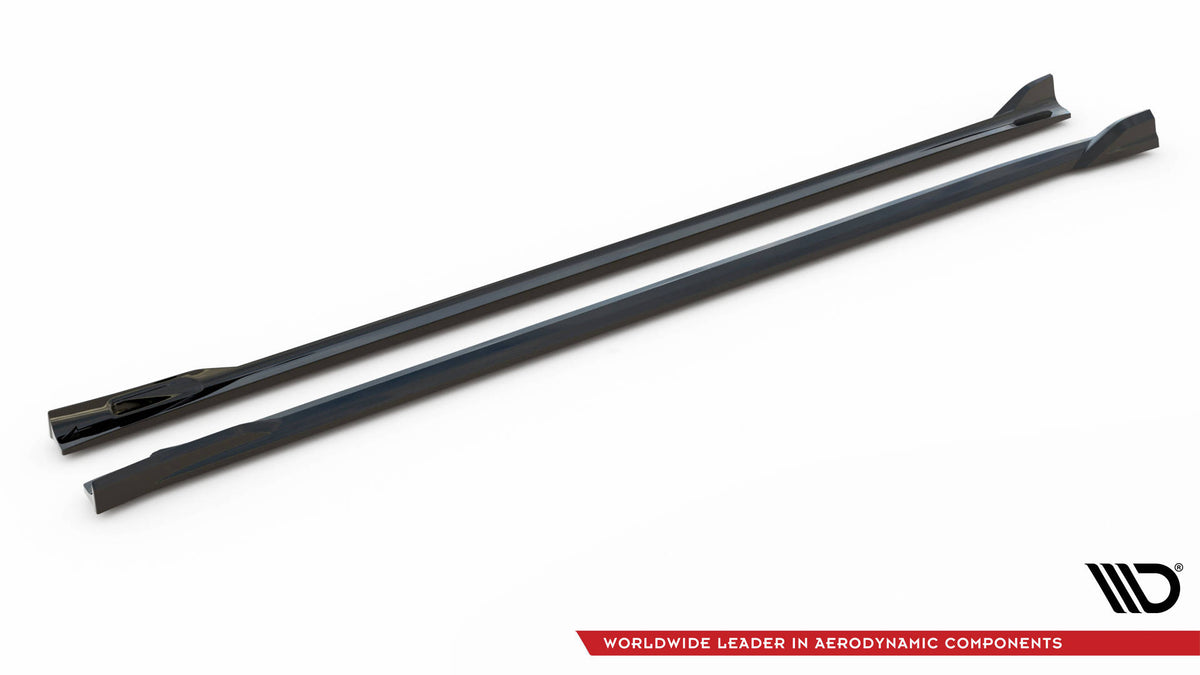 Maxton Seitenschweller Ansatz für V.2 für BMW X4 M-Paket G02 schwarz Hochglanz