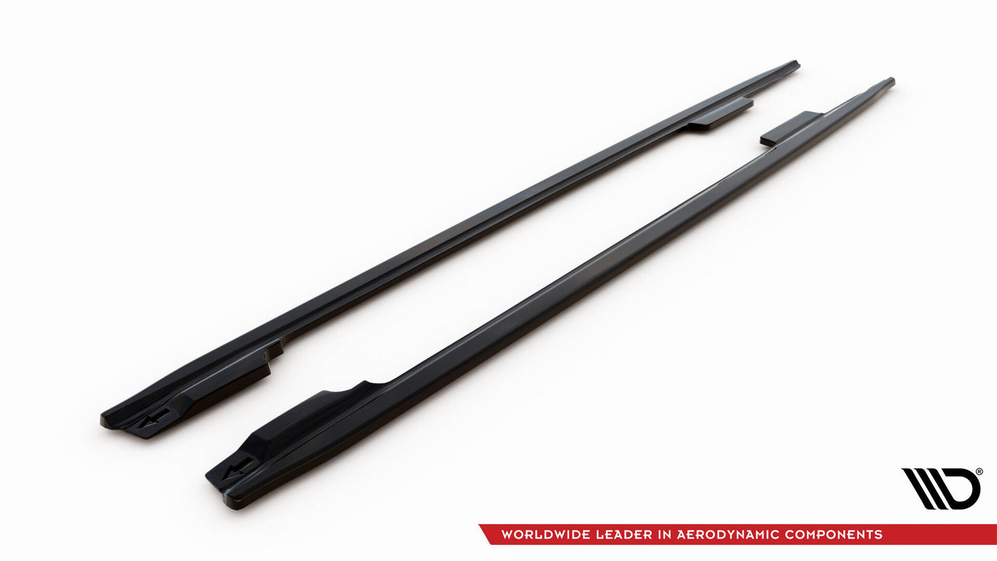 Maxton Seitenschweller Ansatz für V.2 für Audi A4 / A4 S-Line / S4 B8  schwarz Hochglanz