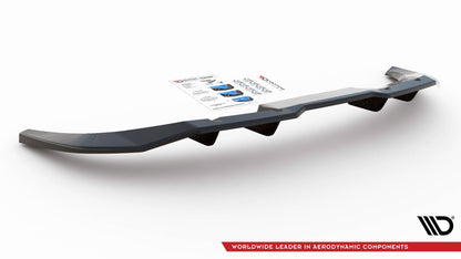 Maxton Mittlerer Diffusor Heck Ansatz DTM Look für Audi Q3 Sportback S-Line schwarz Hochglanz