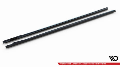 Maxton Seitenschweller Ansatz für BMW 3er M340i / M-Paket G20 / G21 Facelift schwarz Hochglanz