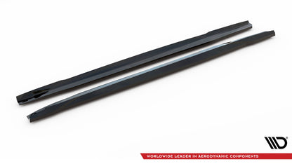 Maxton Seitenschweller Ansatz für V.1 für BMW X5 M-Paket G05 Facelift schwarz Hochglanz