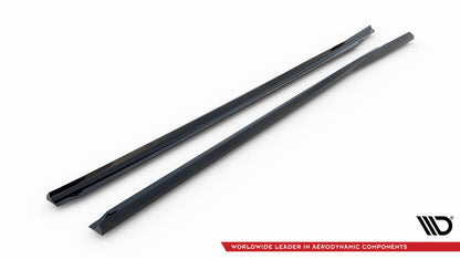 Maxton Seitenschweller Ansatz für BMW 1er F40 schwarz Hochglanz