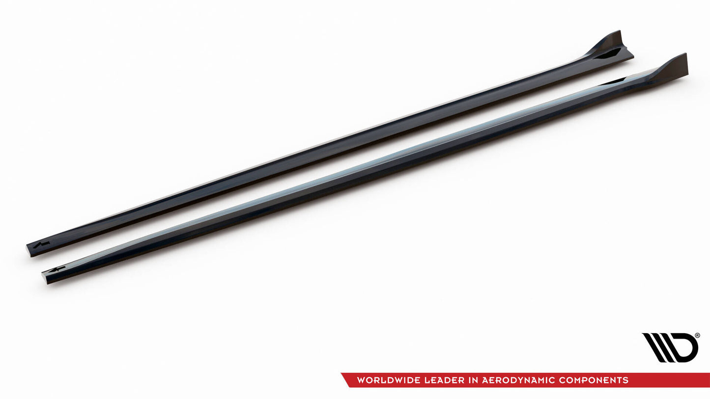 Maxton Seitenschweller Ansatz für V.3 für BMW 4er Coupe / Gran Coupe / Cabrio M-Paket F32 / F36 / F33 schwarz Hochglanz