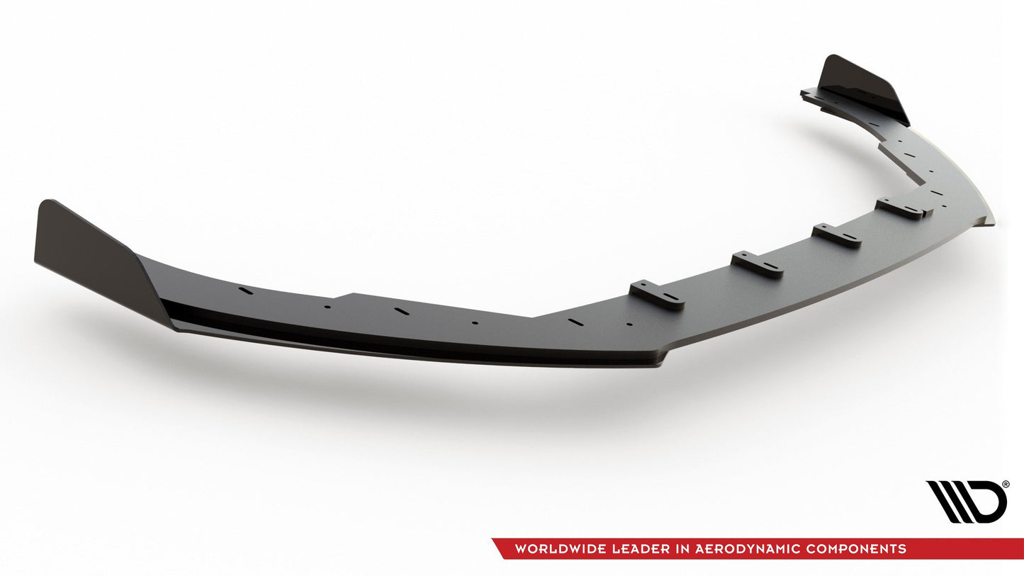 Maxton Robuste Racing Front Ansatz für passend +Flaps für Ford Focus ST / ST-Line Mk4 schwarz Hochglanz
