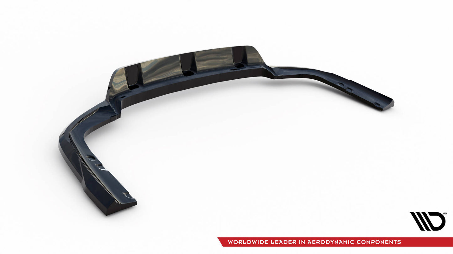 Maxton Mittlerer Diffusor Heck Ansatz DTM Look für V.1 BMW X6 M-Paket G06 Facelift schwarz Hochglanz