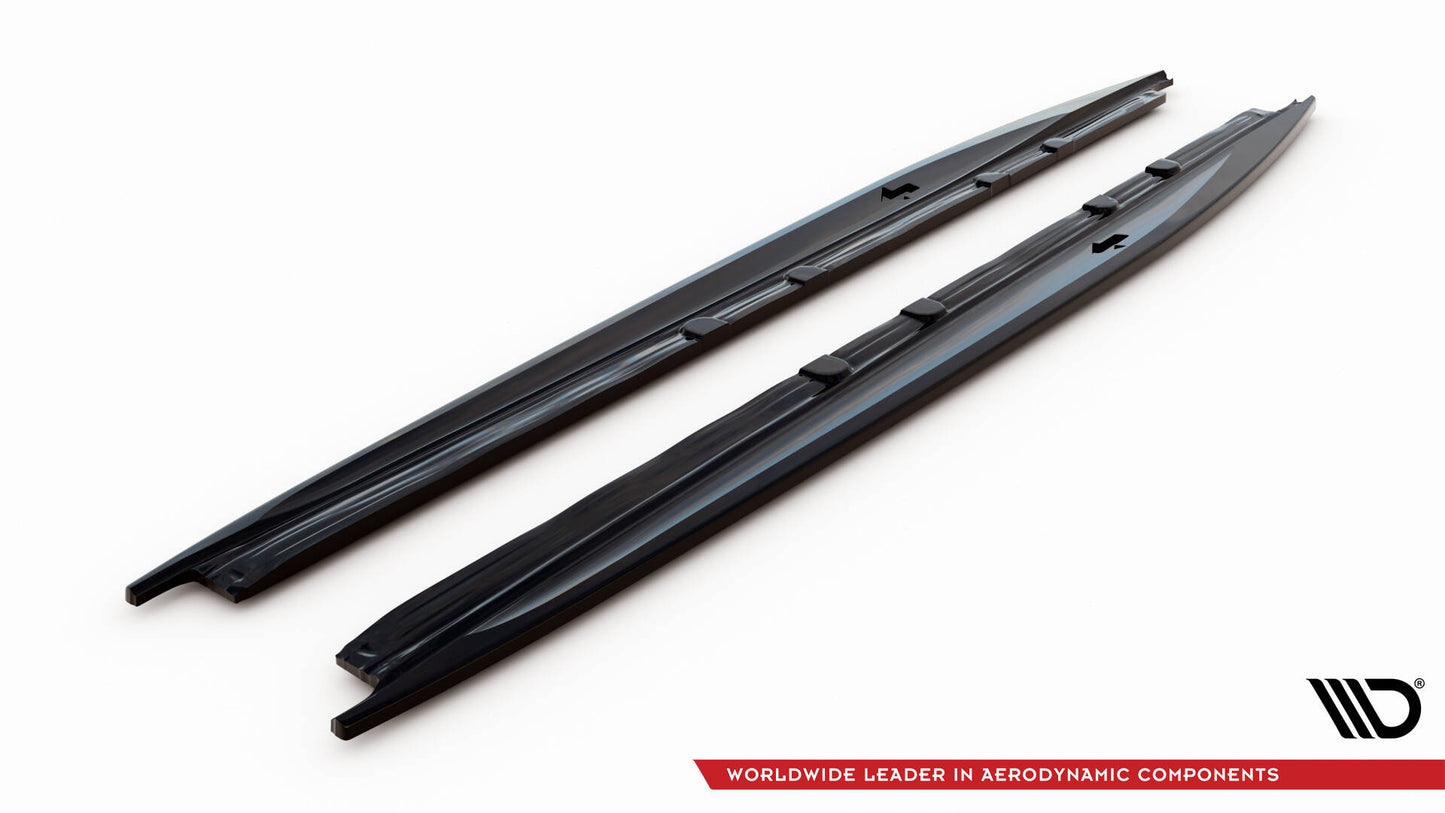 Maxton Seitenschweller Ansatz für Cupra Leon Aero Mk1 schwarz Hochglanz
