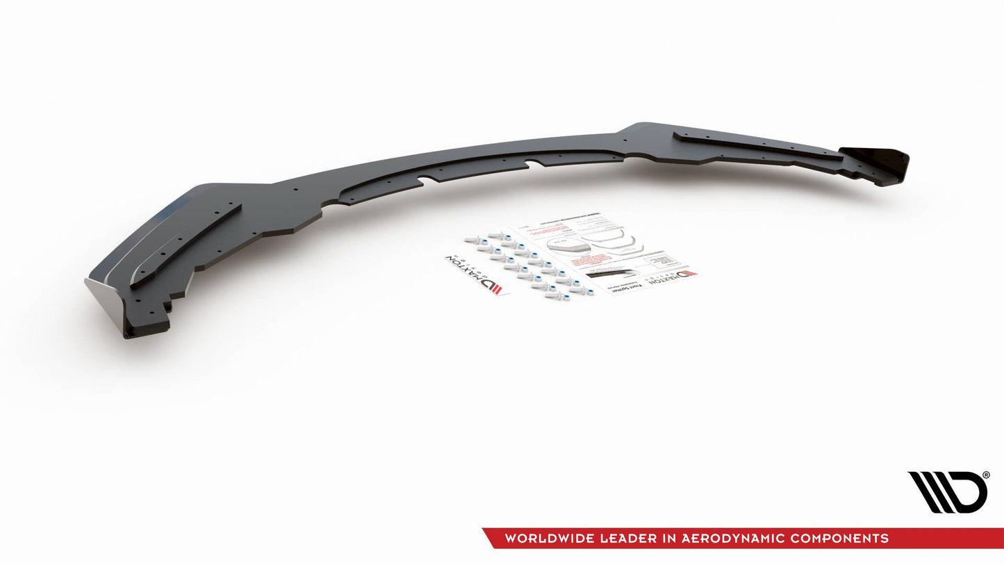 Maxton Robuste Racing Front Ansatz für passend +Flaps für BMW M135i F20 schwarz Hochglanz