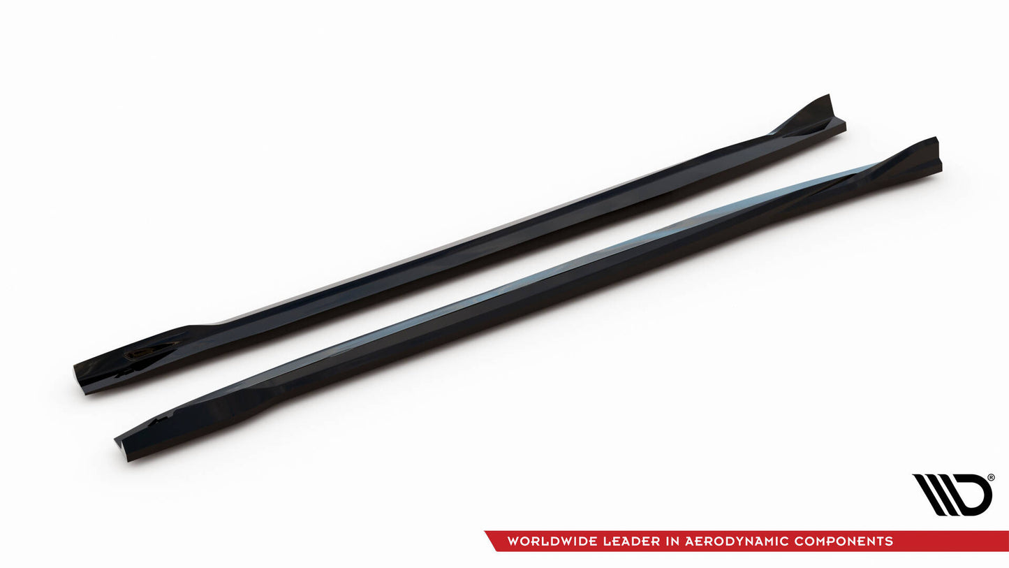 Maxton Seitenschweller Ansatz für BMW X5 M F95 Facelift schwarz Hochglanz