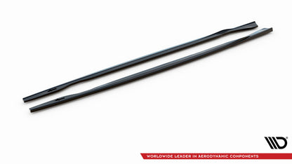 Maxton Seitenschweller Ansatz für V.2 für BMW 1er E81 Facelift schwarz Hochglanz