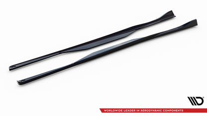Maxton Seitenschweller Ansatz für Chevrolet Corvette C6 schwarz Hochglanz