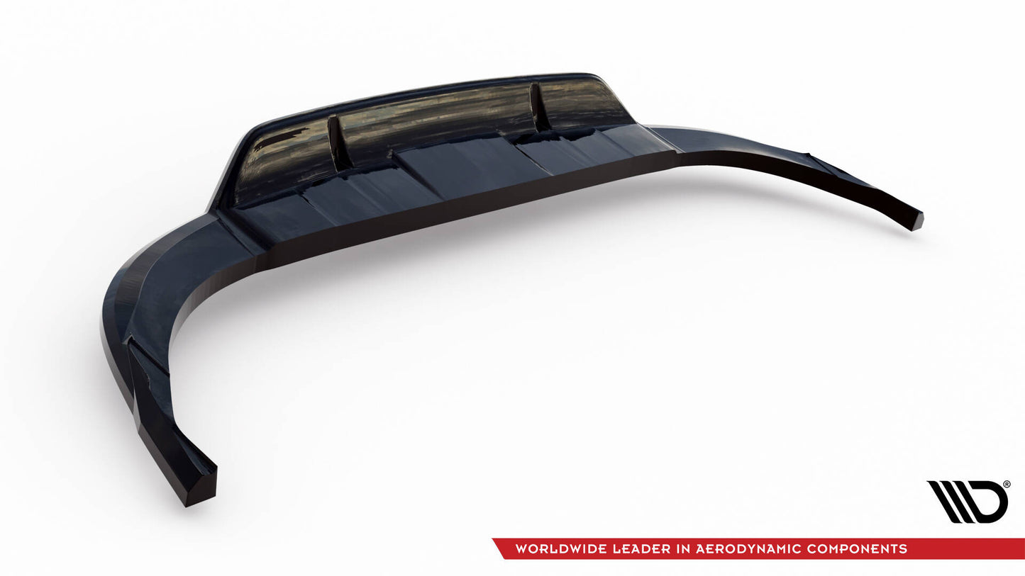 Maxton Mittlerer Diffusor Heck Ansatz DTM Look für Audi Q8 S-Line Mk1 schwarz Hochglanz