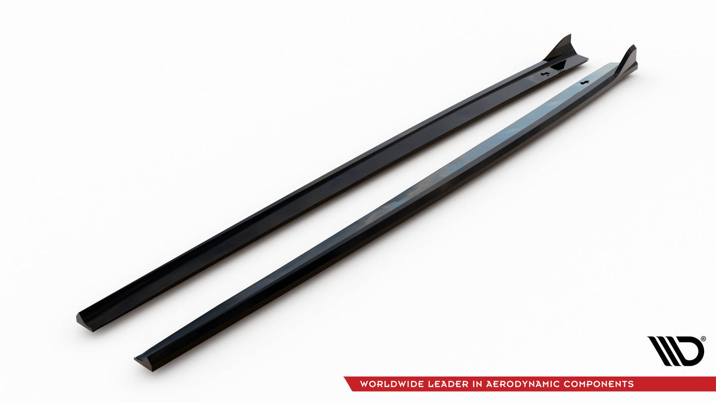 Maxton Seitenschweller Ansatz für V.3 für Audi RS3 Limousine 8V Facelift schwarz Hochglanz