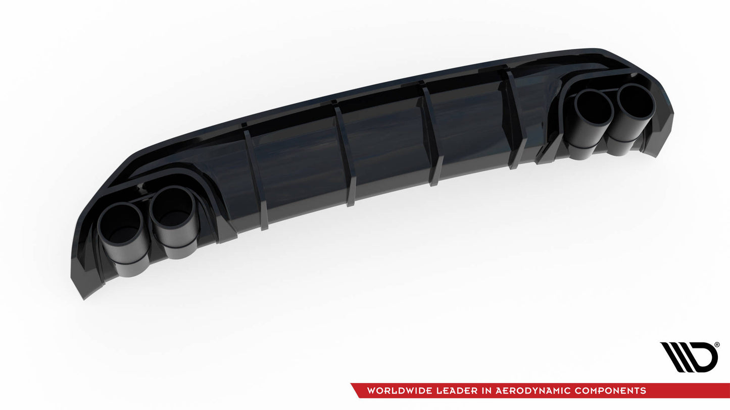 Maxton Diffusor Heck Ansatz für + Endschalldampfer Sportauspuff Attrappe Audi A3 S-Line Sportback 8Y