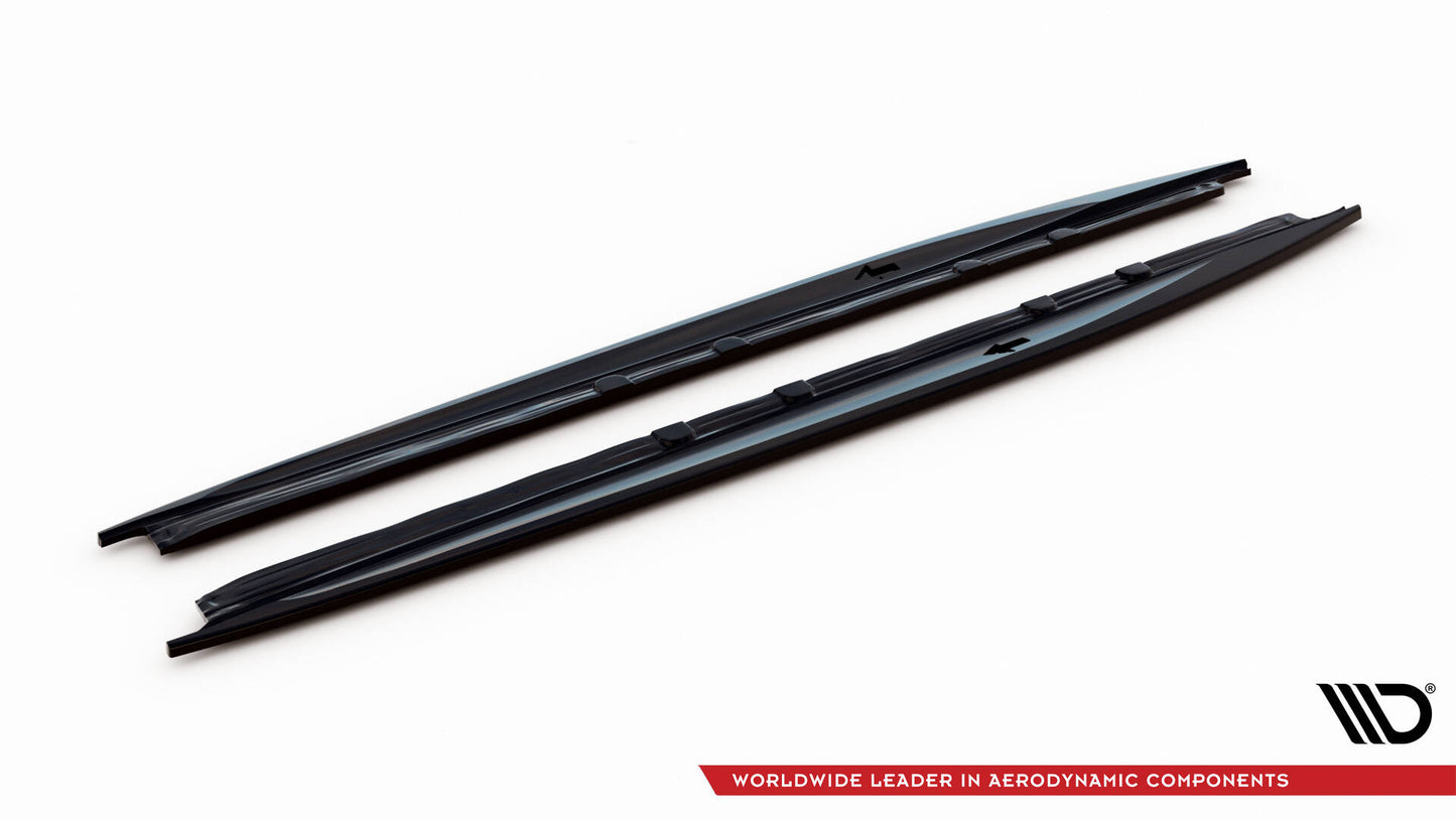 Maxton Seitenschweller Ansatz für Cupra Leon Aero Mk1 schwarz Hochglanz