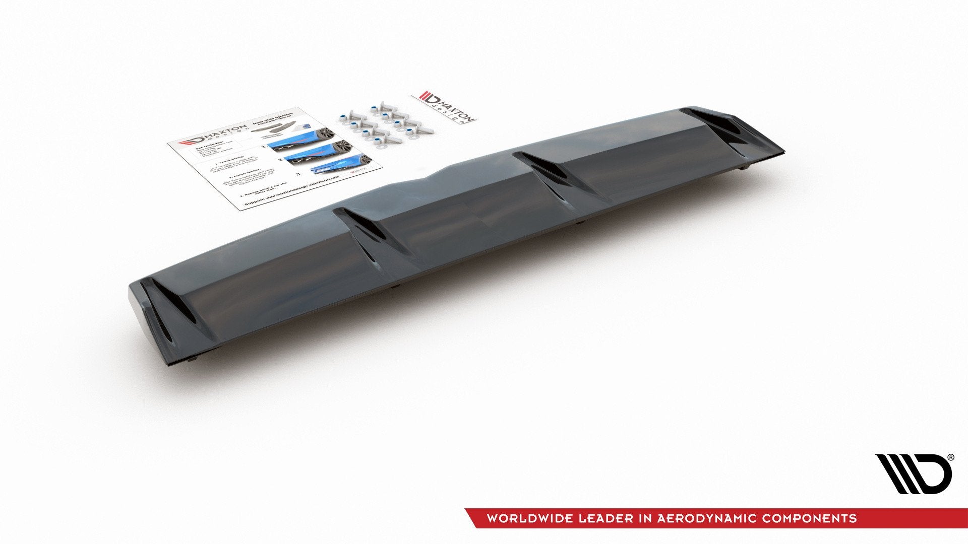Maxton Mittlerer Diffusor Heck Ansatz DTM Look für Hyundai I30 N Mk3 Fastback  schwarz Hochglanz
