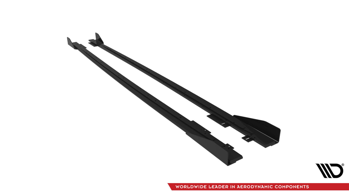 Maxton Street Pro Seitenschweller Ansatz für V.1 für + Flaps Audi RS3 Limousine 8V Facelift schwarz Hochglanz