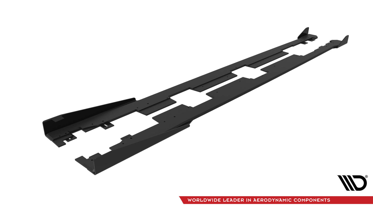 Maxton Street Pro Seitenschweller Ansatz für + Flaps Honda Civic Mk10 schwarz Hochglanz