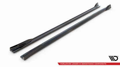 Maxton Seitenschweller Ansatz für V.2 für BMW X4 M-Paket G02 schwarz Hochglanz
