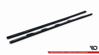 Maxton Seitenschweller Ansatz für V.2 für Audi A7 S-Line C7 schwarz Hochglanz