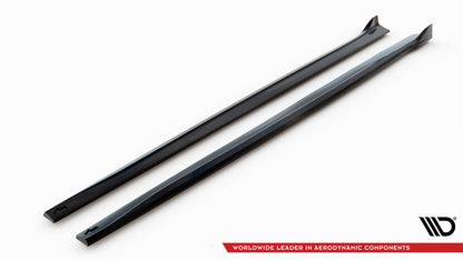 Maxton Seitenschweller Ansatz für V.3 für BMW 4er Coupe / Gran Coupe / Cabrio M-Paket F32 / F36 / F33 schwarz Hochglanz