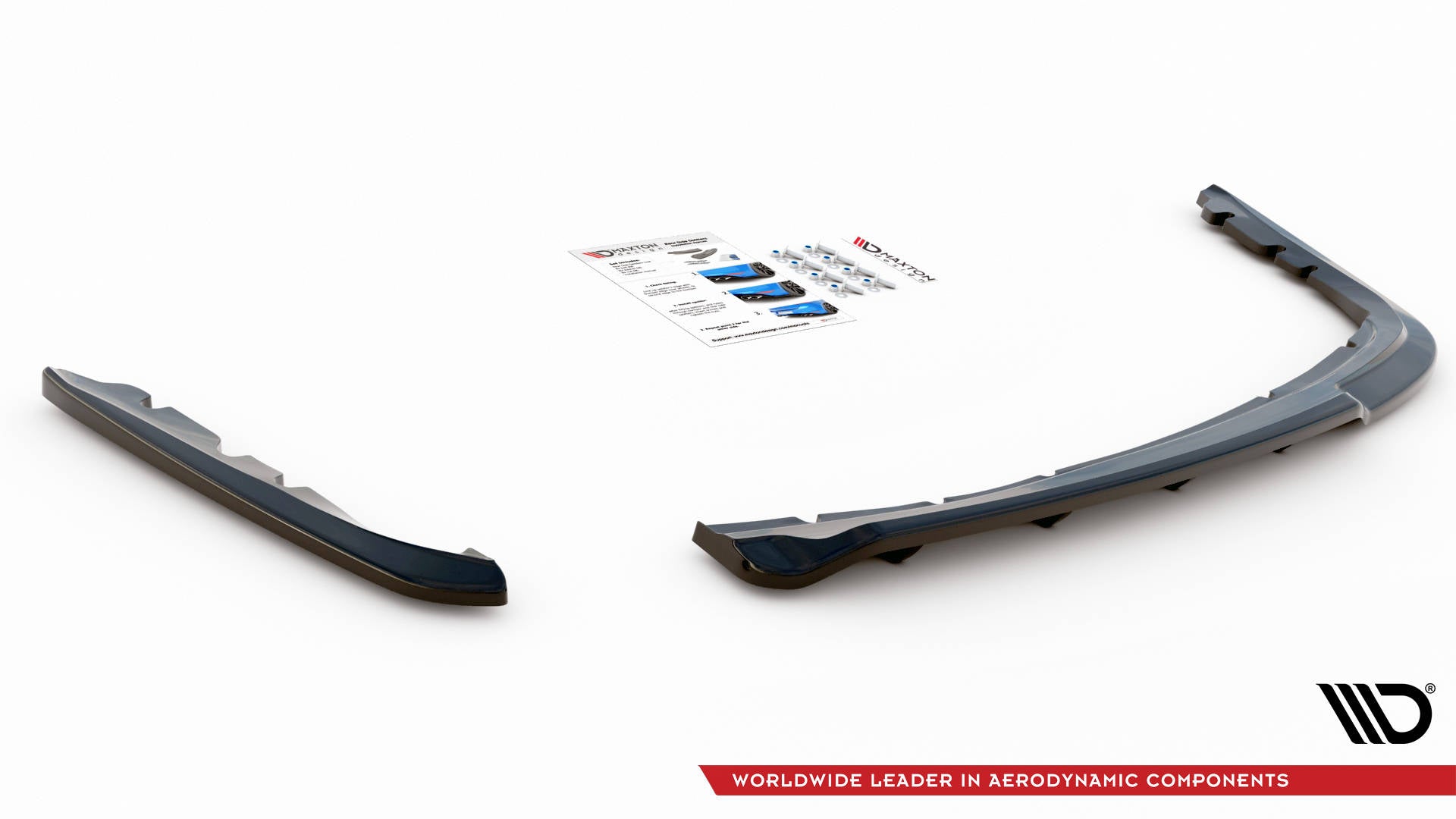 Maxton Mittlerer Diffusor Heck Ansatz DTM Look für BMW 3er Limousine E90 schwarz Hochglanz