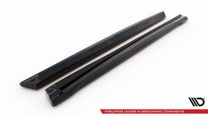 Maxton Seitenschweller Ansatz für V.2 für Audi SQ8 / Q8 S-Line Mk1 schwarz Hochglanz