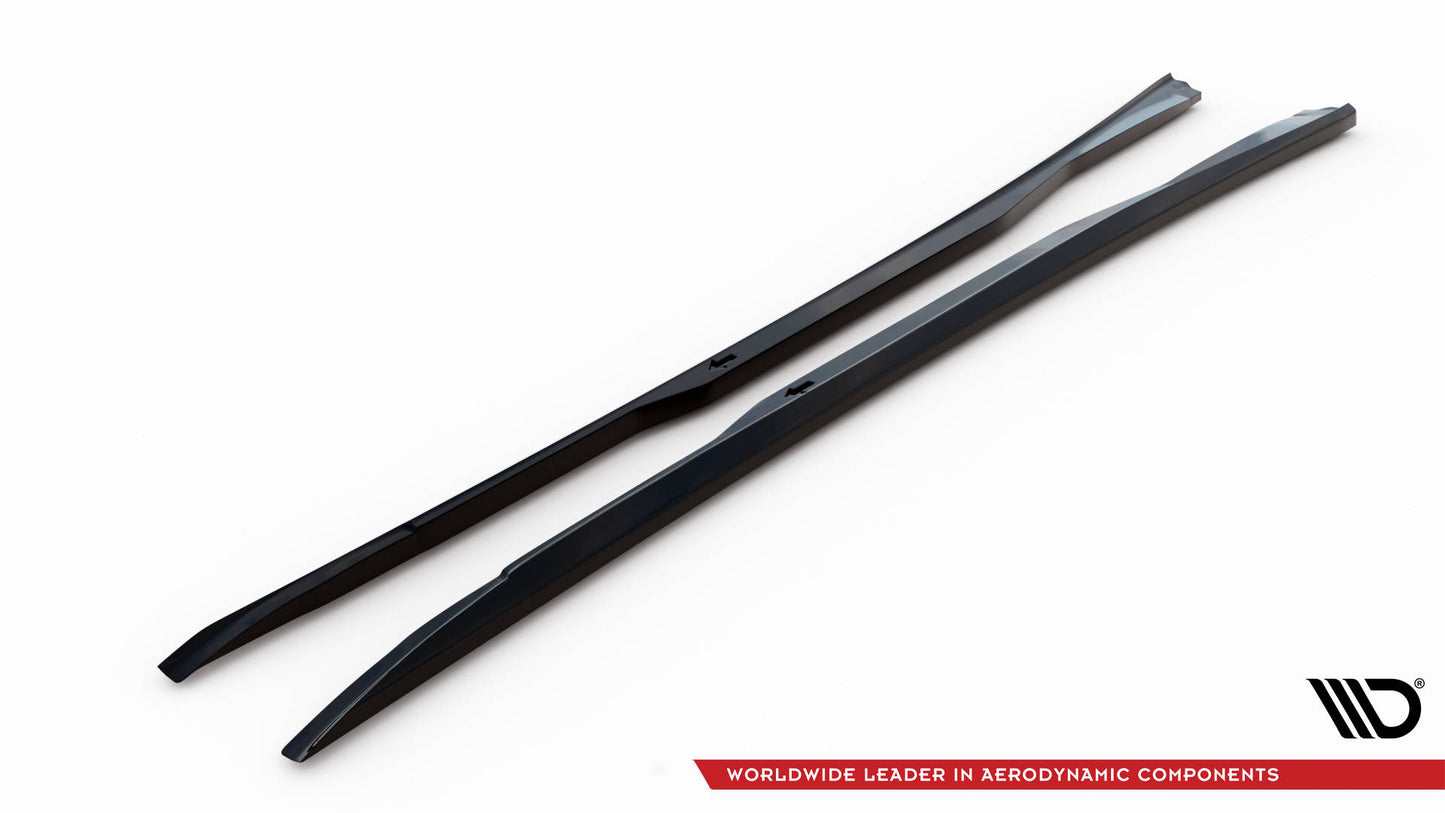 Maxton Seitenschweller Ansatz für V.1 für Infiniti Q50 S Mk1 schwarz Hochglanz