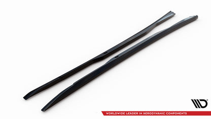 Maxton Seitenschweller Ansatz für V.1 für Infiniti Q50 S Mk1 schwarz Hochglanz