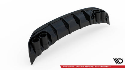 Maxton Diffusor Heck Ansatz für + Endschalldampfer Sportauspuff Attrappe Audi A3 S-Line Sportback 8Y