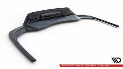 Maxton Mittlerer Diffusor Heck Ansatz DTM Look für V.2 Audi A4 S-Line B9 Facelift schwarz Hochglanz