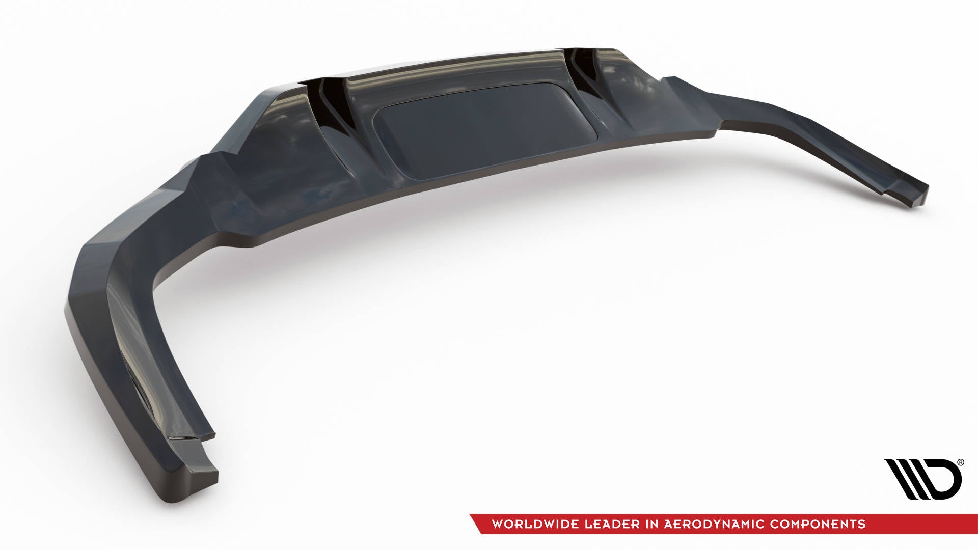Maxton Mittlerer Diffusor Heck Ansatz DTM Look für Audi SQ5 Sportback Mk2 Facelift schwarz Hochglanz