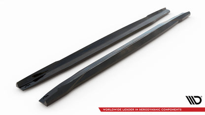 Maxton Seitenschweller Ansatz für V.1 für BMW X5 M-Paket G05 Facelift schwarz Hochglanz
