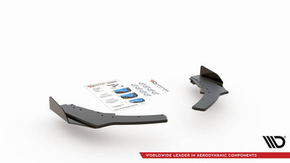 Maxton Robuste Racing Heck Ansatz Flaps Diffusor V.2 +Flaps für BMW 1er F20 M140i  schwarz Hochglanz