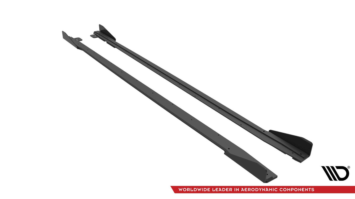 Maxton Street Pro Seitenschweller Ansatz für V.1 für + Flaps Ford Mustang GT Mk6 Facelift schwarz Hochglanz