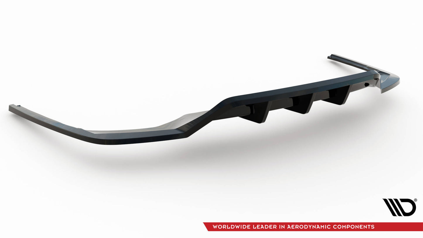 Maxton Mittlerer Diffusor Heck Ansatz DTM Look für V.2 Audi A4 S-Line B9 Facelift schwarz Hochglanz