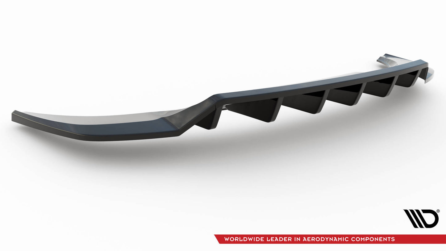 Maxton Mittlerer Diffusor Heck Ansatz DTM Look für Audi Q3 S-Line F3 schwarz Hochglanz