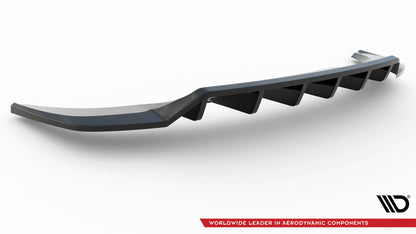Maxton Mittlerer Diffusor Heck Ansatz DTM Look für Audi Q3 S-Line F3 schwarz Hochglanz