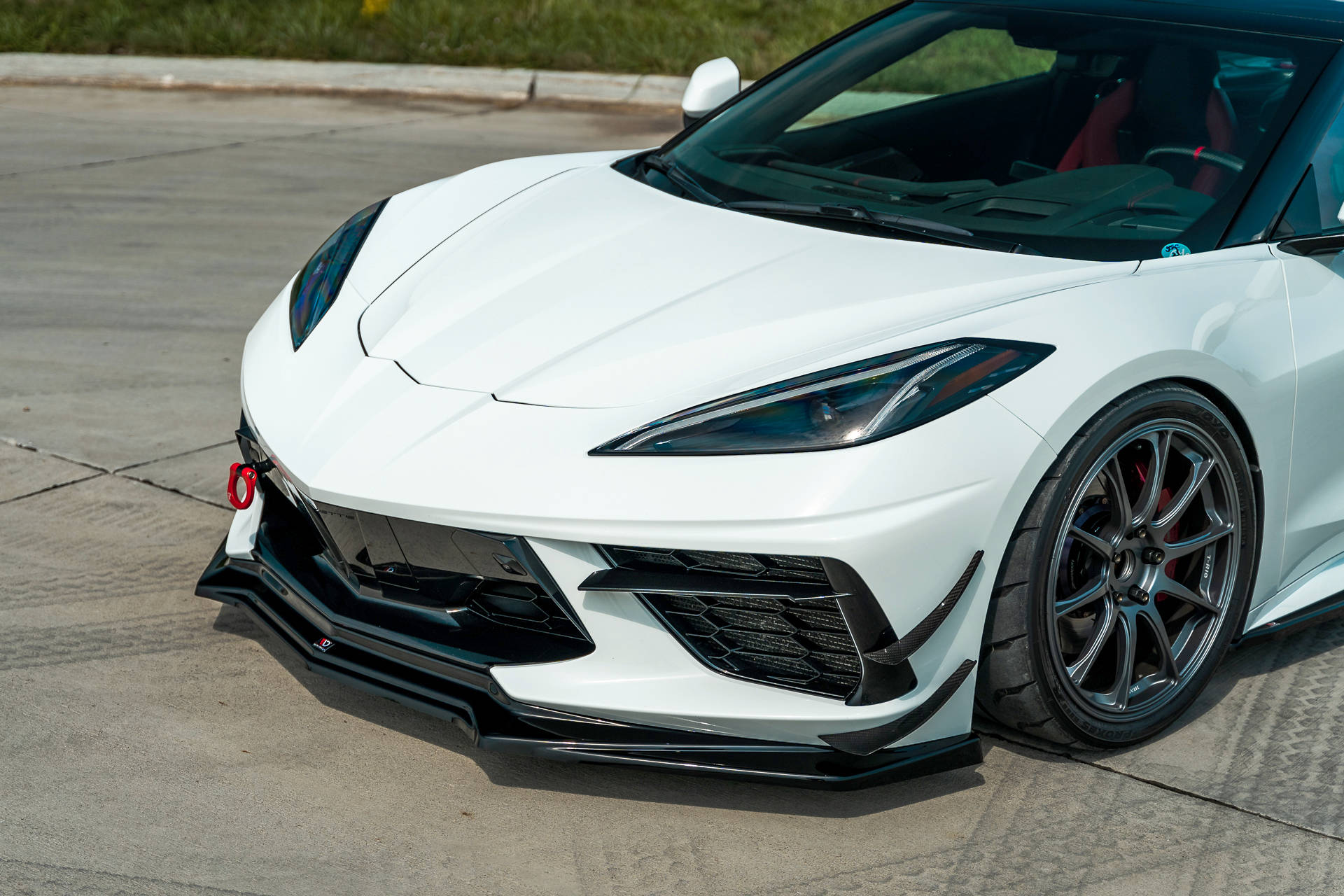 Maxton Front Ansatz für Chevrolet Corvette C8 schwarz Hochglanz