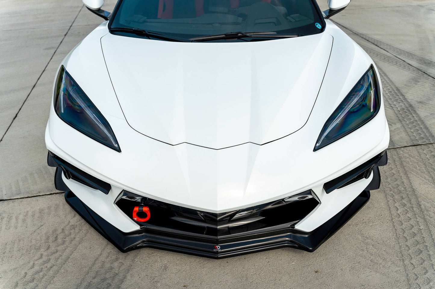 Maxton Front Ansatz für Chevrolet Corvette C8 schwarz Hochglanz
