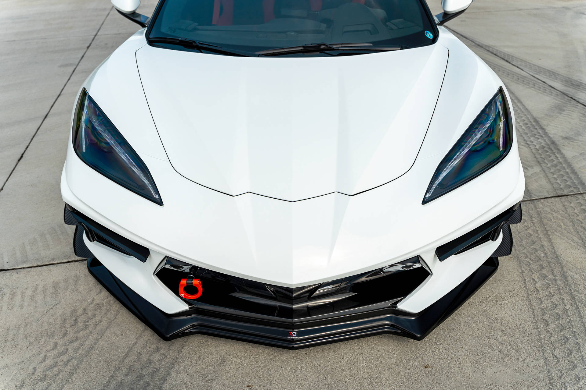 Maxton Front Ansatz für Chevrolet Corvette C8 schwarz Hochglanz