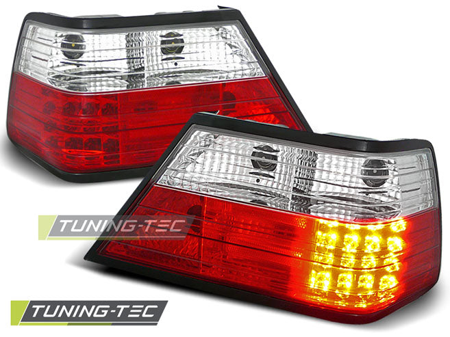 Tuning-Tec LED Rückleuchten für Mercedes Benz E-Klasse W124 Limousine 85-95 rot/weiß mit LED Blinker