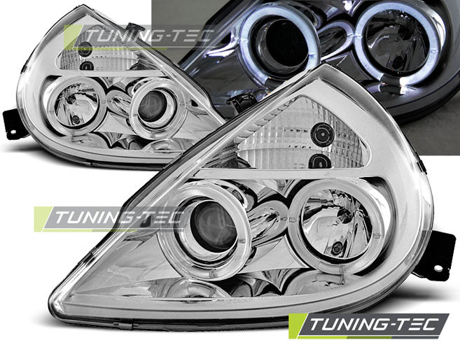 Tuning-Tec LED Angel Eyes Scheinwerfer für Ford KA 96-08 chrom