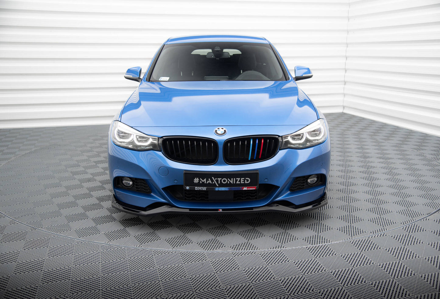Maxton Front Ansatz V.2 für BMW 3er GT M-Paket F34 schwarz Hochglanz