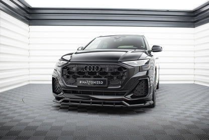 Maxton Front Ansatz für Audi SQ8 / Q8 S-Line Mk1 Facelift schwarz Hochglanz