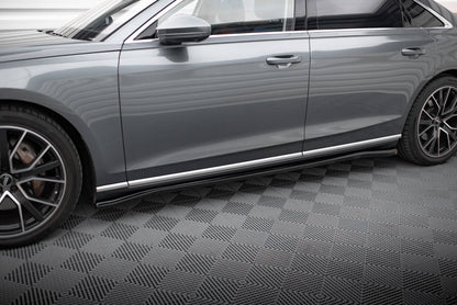 Maxton Seitenschweller Ansatz für Audi A8 D5 schwarz Hochglanz