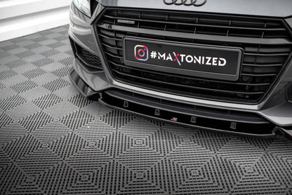 Maxton Front Ansatz V.2 für Audi TT S / S-Line 8S schwarz Hochglanz