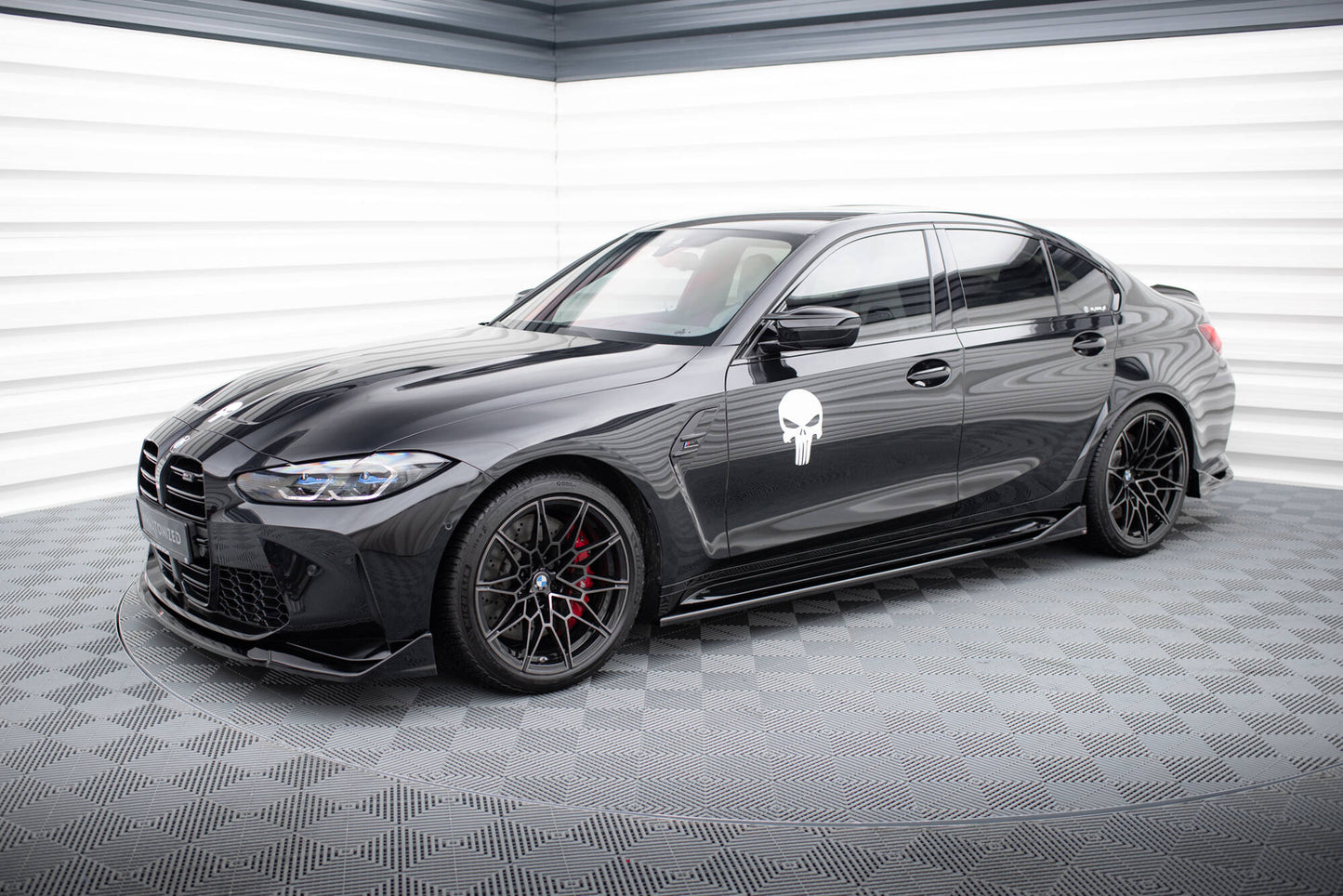 Maxton Seitenschweller Ansatz für V.3 für CSL Look BMW M3 G80 schwarz Hochglanz