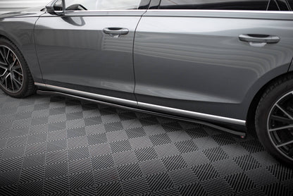 Maxton Seitenschweller Ansatz für Audi A8 D5 schwarz Hochglanz