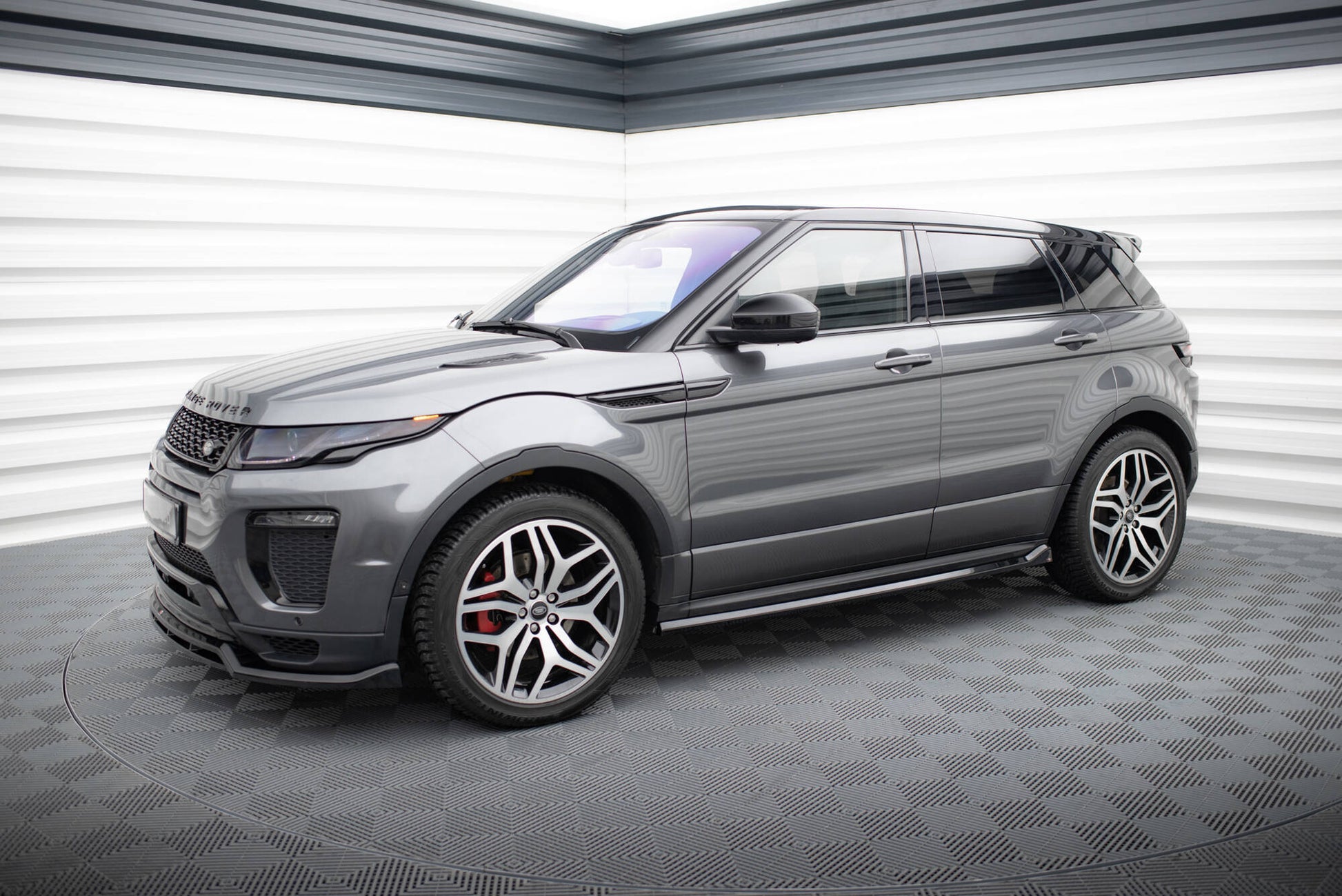 Maxton Seitenschweller Ansatz für Land Rover Range Rover Evoque HSE Dynamic Mk1 Facelift schwarz Hochglanz